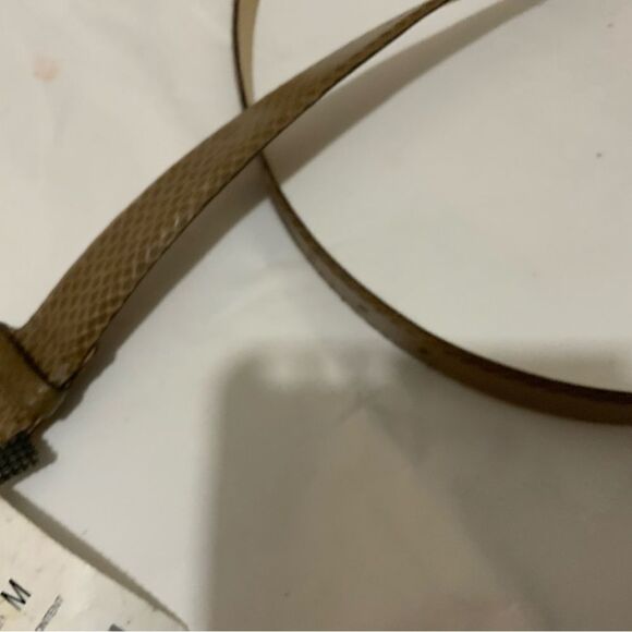 New CARLISLE~ Women\'s Genuine Lizard Leather Belt ~beige Size M  USA main image 5